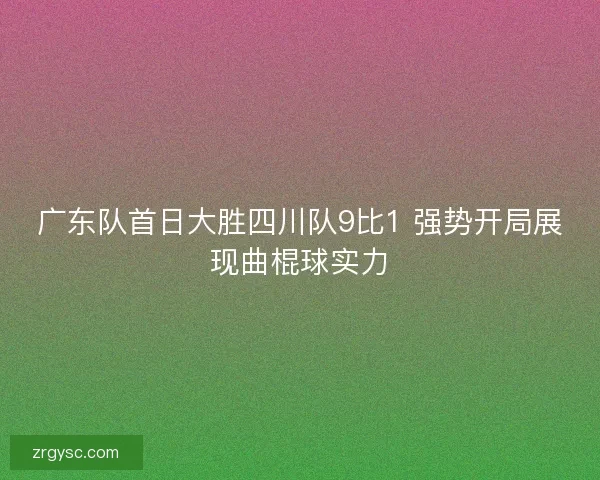 广东队首日大胜四川队9比1 强势开局展现曲棍球实力
